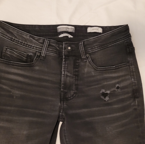 Buckle Departwest Depart West Black Distressed Performance Stretch 31x30 Jeans - Picture 2 of 5